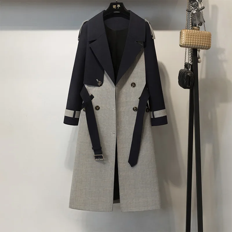 High quality Plaid Long Trench Coats for Women Spring Autumn Coat 2019 new Korean fashion suit collar Windbreaker overcoats V862
High quality Plaid Long Trench Coats for Women Spring Autumn Coat 2019 new Korean fashion suit collar Windbreaker overcoats V862