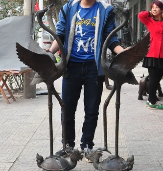 53" Lucky China Bronze Dragon Turtle Crane Hok statue Candle Holder Candlesticks
53" Lucky China Bronze Dragon Turtle Crane Hok statue Candle Holder Candlesticks