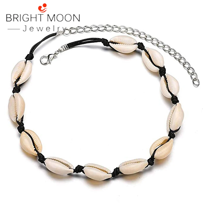 BRIGHT MOON Boho Nature Shell Choker Necklace Handmade Hawaii Beach Cowrie Sea Shell Beads Necklace Chain Jewelry for Girls
BRIGHT MOON Boho Nature Shell Choker Necklace Handmade Hawaii Beach Cowrie Sea Shell Beads Necklace Chain Jewelry for Girls