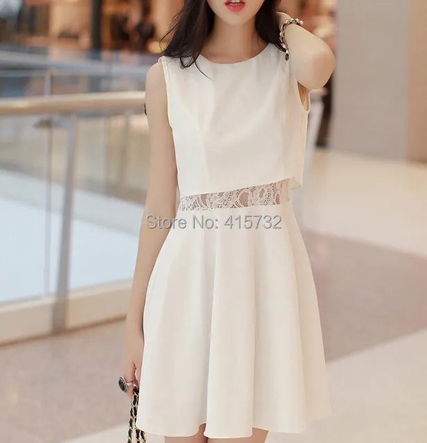 Plus size elegant lace patchwork o-neck sleeveless tank dress one-piece dress faux two piece dress
Plus size elegant lace patchwork o-neck sleeveless tank dress one-piece dress faux two piece dress