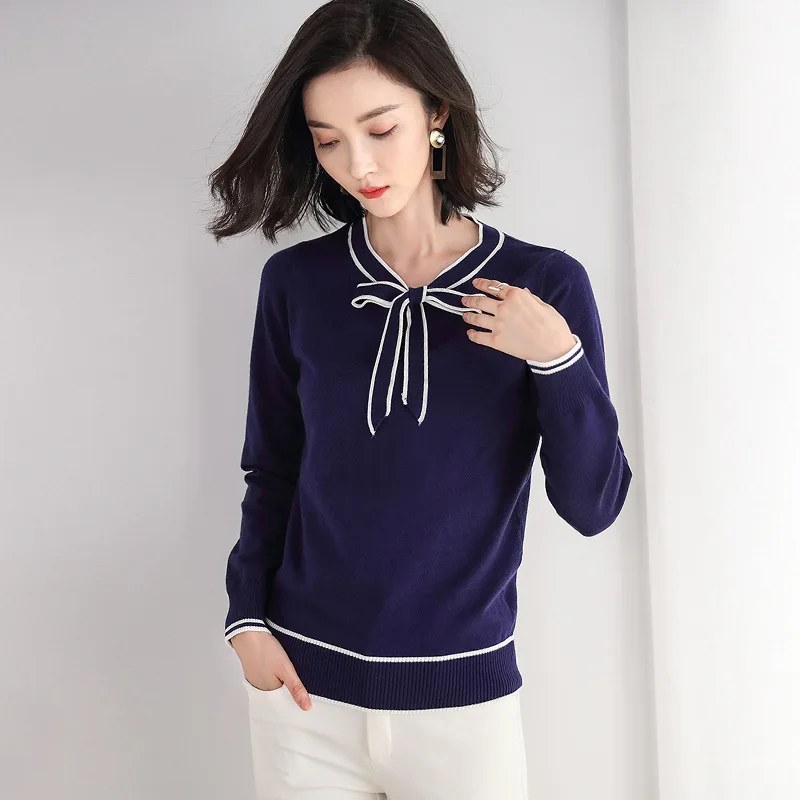 Women Long Sleeve Sweater for Spring Autumn Casual Knnitted pullovers Solid color Butterfuly Collar
Women Long Sleeve Sweater for Spring Autumn Casual Knnitted pullovers Solid color Butterfuly Collar