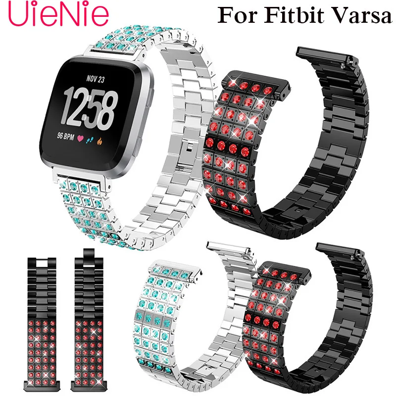 

Frontier Metal steel strip watch band For Fitbit Versa band Screwless Bracelet Replacement Metal Wristband Accessories watchband