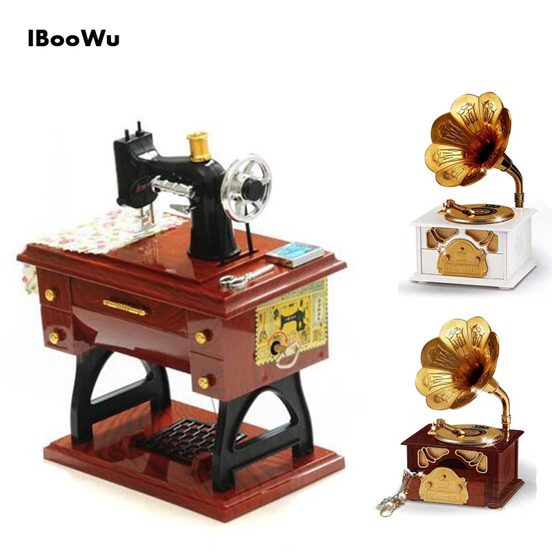 Retro Nostalgic Simulation Sewing Machine Music Box Telephone/classic cars/phonograph Vintage Clockwork Music Box
Retro Nostalgic Simulation Sewing Machine Music Box Telephone/classic cars/phonograph Vintage Clockwork Music Box