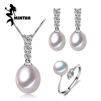 MINTHA pearl Jewelry sets,wedding engagement jewelry,Natural Pearl pendant Necklace/long Earrings,silver ring women
MINTHA pearl Jewelry sets,wedding engagement jewelry,Natural Pearl pendant Necklace/long Earrings,silver ring women