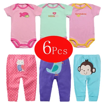 6Pcs Baby Girl Clothes Summer Baby Rompers Roupas Bebe Newborn Clothes Fashion Baby Boy Clothing Set Infant Baby Jumpsuits+Pants 
6Pcs Baby Girl Clothes Summer Baby Rompers Roupas Bebe Newborn Clothes Fashion Baby Boy Clothing Set Infant Baby Jumpsuits+Pants