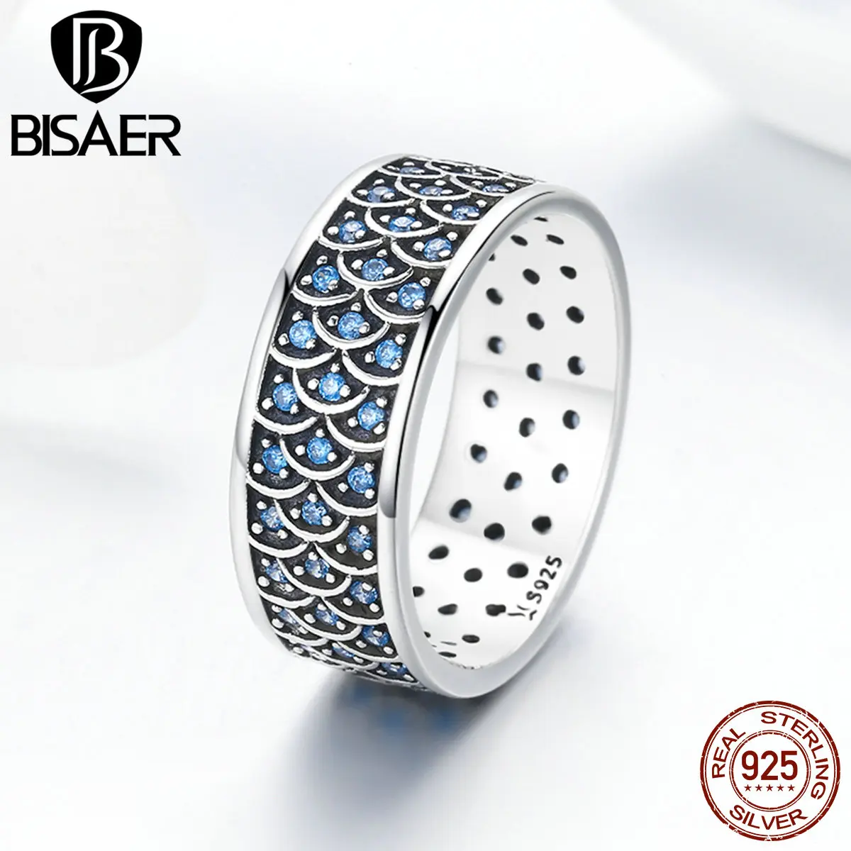 BISAER 100% 925 Sterling Silver Luminous CZ Fishtail Blue Finger Rings for Women Cocktail Female Engagement Ring Jewelry GXR212
BISAER 100% 925 Sterling Silver Luminous CZ Fishtail Blue Finger Rings for Women Cocktail Female Engagement Ring Jewelry GXR212