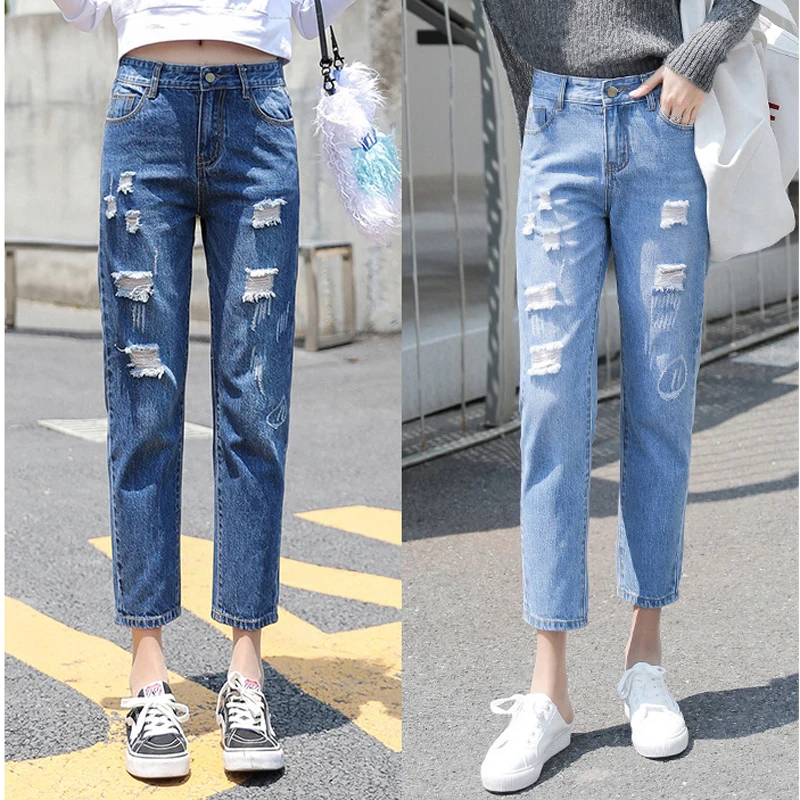 2019 Spring Ripped Jeans Woman High Waist Boyfriend Jeans For Women Plus Size Blue Denim Mom Jeans Pants Trousers
2019 Spring Ripped Jeans Woman High Waist Boyfriend Jeans For Women Plus Size Blue Denim Mom Jeans Pants Trousers