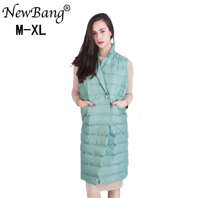 NewBang Women's Long Vest Ultra Light Down Vests Sleeveless Turn-down Collar Jacket Single Breasted Warm Suit vest Women
NewBang Women's Long Vest Ultra Light Down Vests Sleeveless Turn-down Collar Jacket Single Breasted Warm Suit vest Women