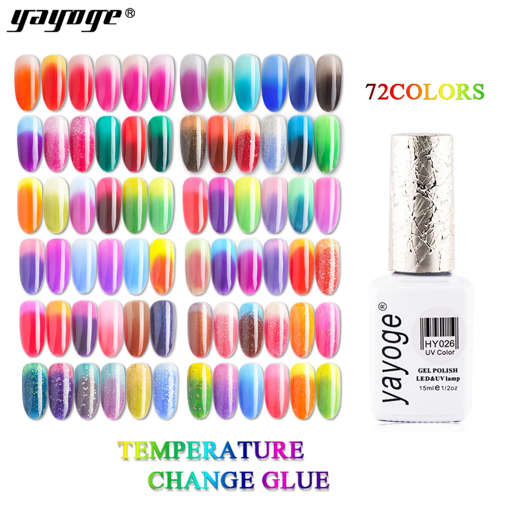 YAYOGE 72 Colors Nail Gel Polish 15ml Temperature Changing Chameleon Soak Off UV Gel Lacquer Manicure Nail Art Varnish (26-50)
YAYOGE 72 Colors Nail Gel Polish 15ml Temperature Changing Chameleon Soak Off UV Gel Lacquer Manicure Nail Art Varnish (26-50)