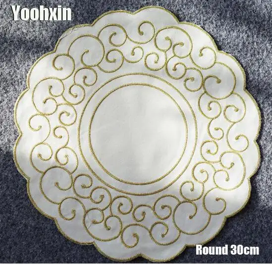 Modern satin round place table mat cloth lace pad embroidery cup mug drink doilies dining tea coaster wedding placemat kitchen 
Modern satin round place table mat cloth lace pad embroidery cup mug drink doilies dining tea coaster wedding placemat kitchen