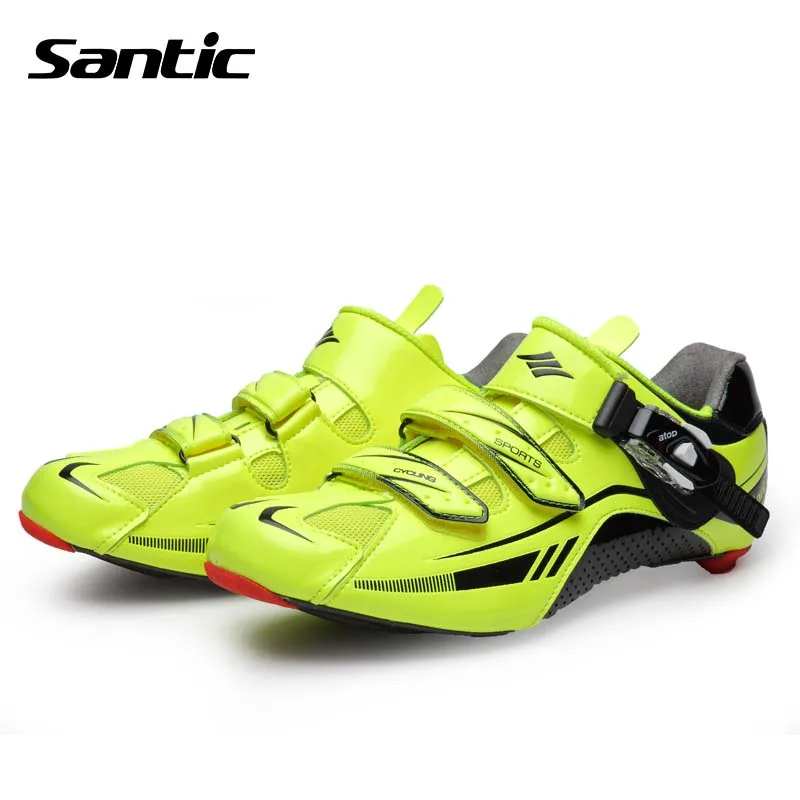 

Santic Cycling Shoes Men Ultralight Carbon Fiber Road Bike Shoes Breathable Athletic Bicycle Locking Shoes Sapatilha Ciclismo