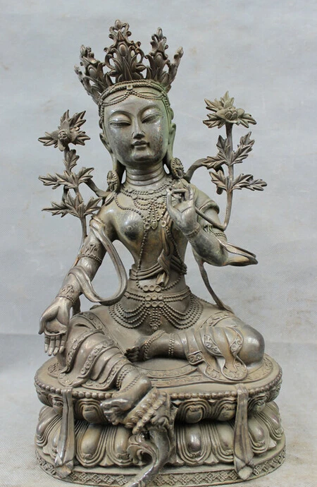 fast shipping USPS to USA S1805 15" Tibet Classic Pure Bronze Copper Protect Lotus Green Tara Kwan-yin Statue
fast shipping USPS to USA S1805 15" Tibet Classic Pure Bronze Copper Protect Lotus Green Tara Kwan-yin Statue