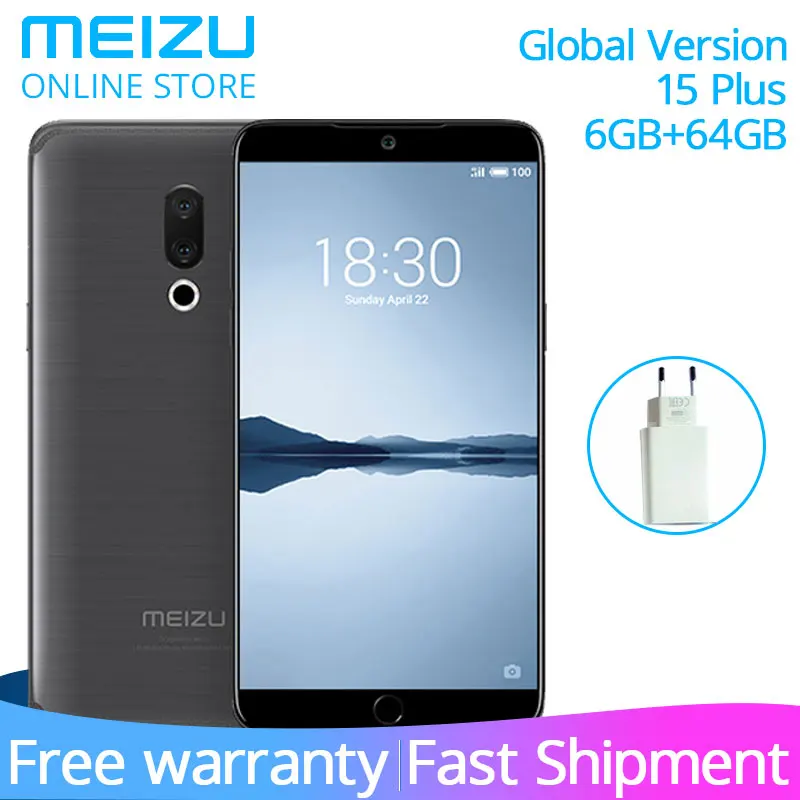 Глобальная версия Meizu 15 Plus 6 ГБ оперативная память 64 Гб 128 Встроенная смартфонов