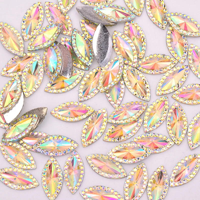 JUNAO 7x15mm 9x20mm Glitter AB Rhinestones Applique Resin Stones Non Sewing Strass Crystals Horse Eye Flat Back Gems for Crafts
JUNAO 7x15mm 9x20mm Glitter AB Rhinestones Applique Resin Stones Non Sewing Strass Crystals Horse Eye Flat Back Gems for Crafts