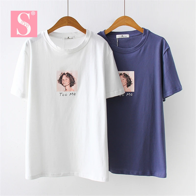 STVY 2019 Summer Harajuku Beautiful Woman Printed White T-shirts For Women 100% Cotton Fashion Loose Female T-Shirt Femme Top
STVY 2019 Summer Harajuku Beautiful Woman Printed White T-shirts For Women 100% Cotton Fashion Loose Female T-Shirt Femme Top