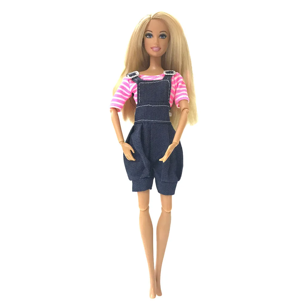 NK Newest One Set Doll Pink T-shirt Jeans bib Clothes Dress Cool Skirt Party Gown For Barbie Doll Girl Best Gift 129A
NK Newest One Set Doll Pink T-shirt Jeans bib Clothes Dress Cool Skirt Party Gown For Barbie Doll Girl Best Gift 129A