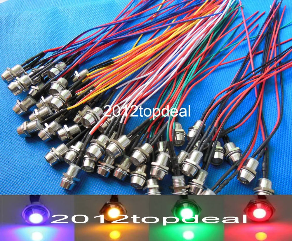 10-100pcs 5mm 12V colorful pre-wired LED Metal Indicator Pilot Dash Light Lamp Wire Leads
10-100pcs 5mm 12V colorful pre-wired LED Metal Indicator Pilot Dash Light Lamp Wire Leads