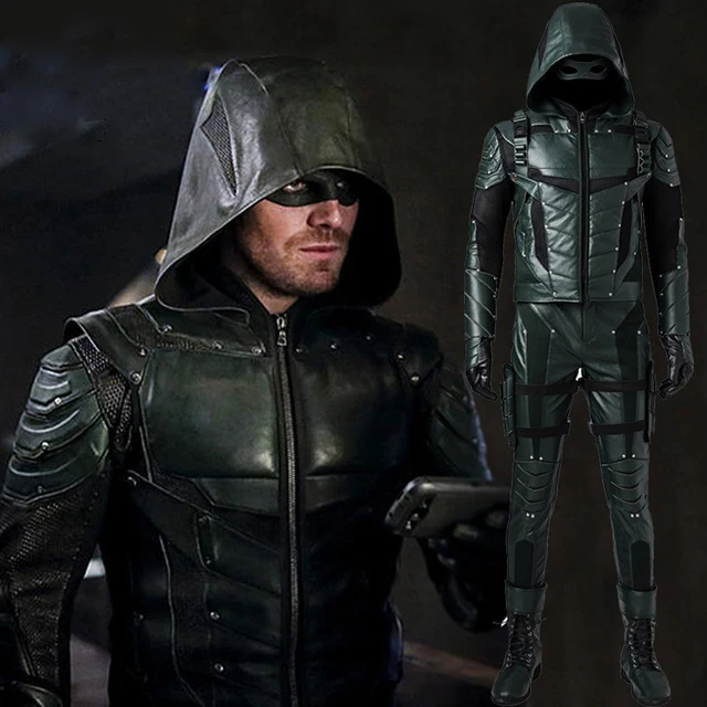Green Arrow season 5 Cosplay Costume Superhero Oliver Queen green arrow leather costume adult men Carnival Halloween costumes
Green Arrow season 5 Cosplay Costume Superhero Oliver Queen green arrow leather costume adult men Carnival Halloween costumes