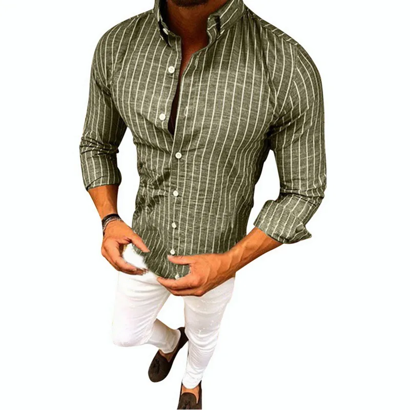 SHUJIN 2019 Men Striped Single Breasted Shirts Turn-down Collar Long Sleeve Casual Shirt Spring Autumn Slim Basic camicia uomo
SHUJIN 2019 Men Striped Single Breasted Shirts Turn-down Collar Long Sleeve Casual Shirt Spring Autumn Slim Basic camicia uomo