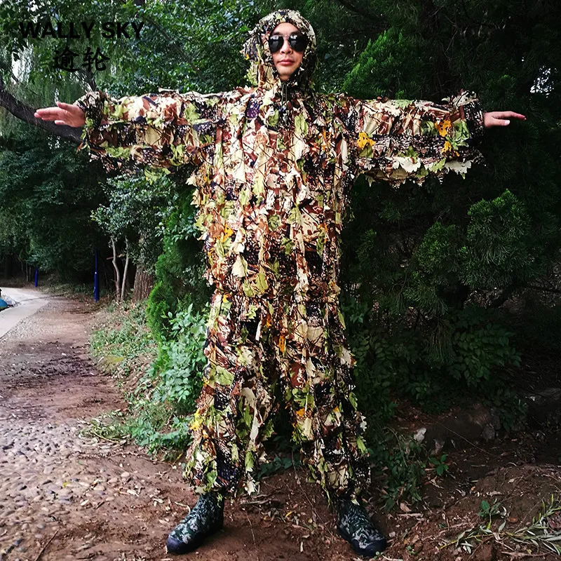 Mens Military Bionic Camouflage Clothes 3D Leaves Sniper Ghillie Suits CS Combat Training Hunting Suits for Shooting
Mens Military Bionic Camouflage Clothes 3D Leaves Sniper Ghillie Suits CS Combat Training Hunting Suits for Shooting