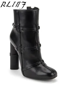 RLINF Autumn and Winter Booties Comfortable Thick Heel High Heel Cross Knot Side Zipper Ankle Boots
RLINF Autumn and Winter Booties Comfortable Thick Heel High Heel Cross Knot Side Zipper Ankle Boots