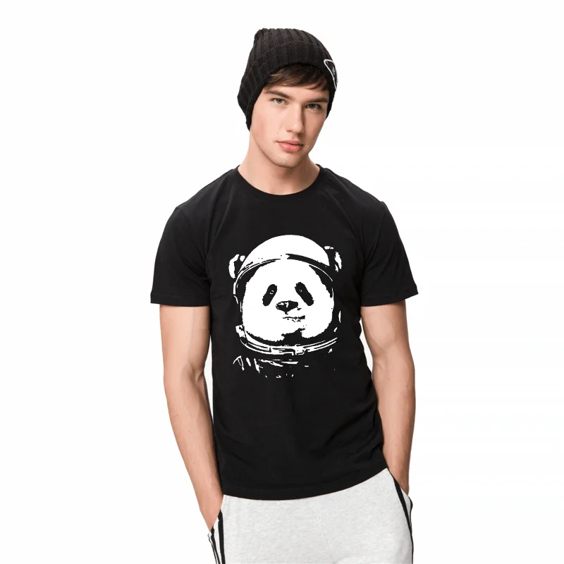 HanHent Space Panda T-shirt Men 2017 Fashion Cute Animal Funny Tee Shirts O-neck Cool Streetwear Style Classical Black Tops Tees HTB1JAkXSpXXXXbLXpXX760XFXXXB - HanHent Space Panda T-shirt Men 2017 Fashion Cute Animal Funny Tee Shirts O-neck Cool Streetwear Style Classical Black Tops Tees