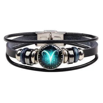 European And American Retro Multi-Layer 12 Twelve Constellation Bracelet DIY Punk Couple's Leather Bracelet Explosion Models Sel
European And American Retro Multi-Layer 12 Twelve Constellation Bracelet DIY Punk Couple's Leather Bracelet Explosion Models Sel