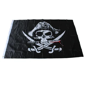 

Huge 90x150cm Skull Crossbones Jolly Roger Pirate Flags With Grommets KTV Bar Decoration Skull Bones Pirate Flag