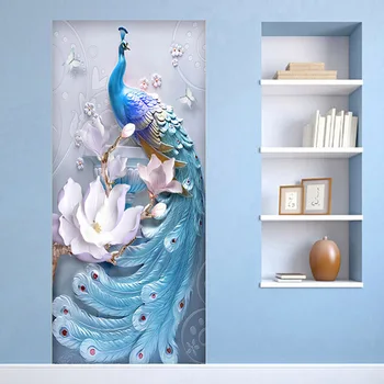 2 Pieces/Set Creative DIY 3D Wall Door Stickers Modern Creative Blue Peacock Wallpaper Living Room Study Home Design Door Decals
2 Pieces/Set Creative DIY 3D Wall Door Stickers Modern Creative Blue Peacock Wallpaper Living Room Study Home Design Door Decals
