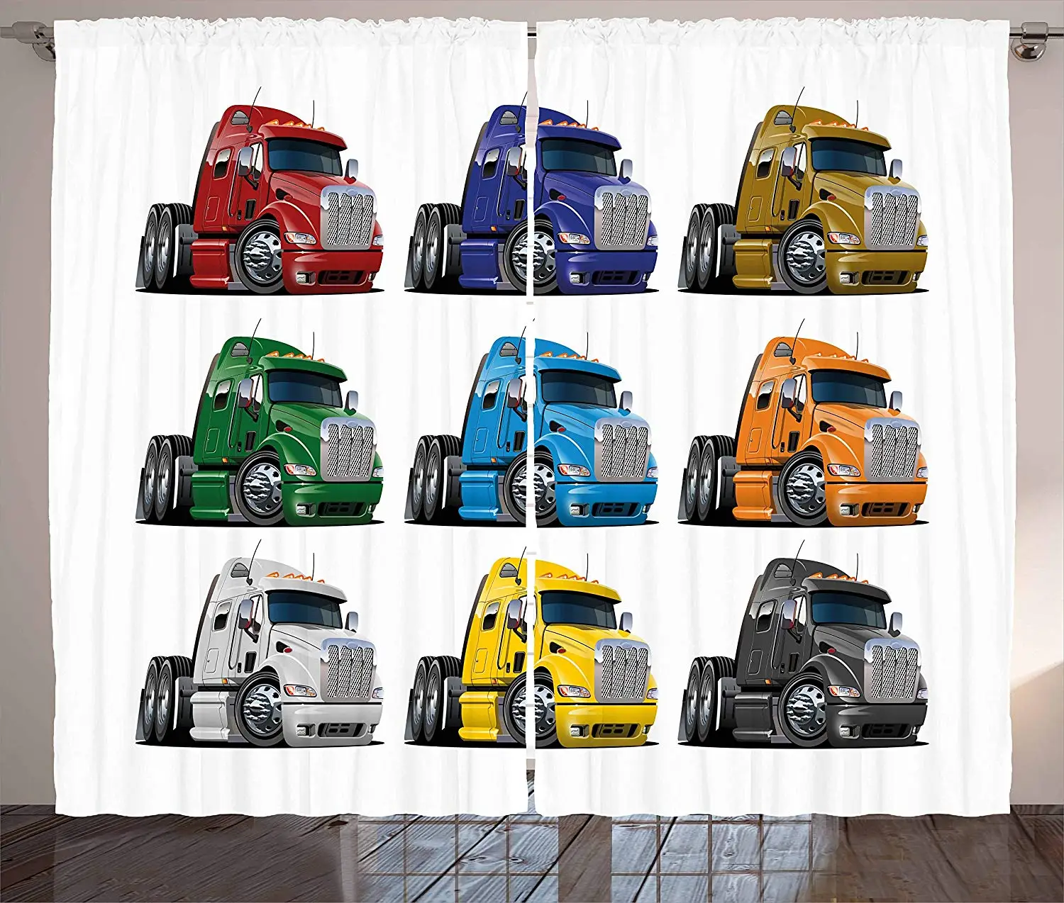 Truck Curtains Colorful Semi Trucks Transportation of Goods Theme Shipping Driving Cartoon Design Living Room Bedroom Window
Truck Curtains Colorful Semi Trucks Transportation of Goods Theme Shipping Driving Cartoon Design Living Room Bedroom Window