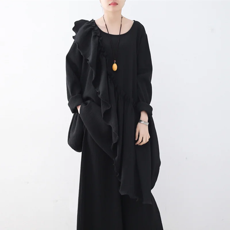 Johnature 2019 Spring Women Solid Color Shirts New Casual Fashion Loose Patchwork Ruffles Asymmetric Lace Edge Long Tops
Johnature 2019 Spring Women Solid Color Shirts New Casual Fashion Loose Patchwork Ruffles Asymmetric Lace Edge Long Tops