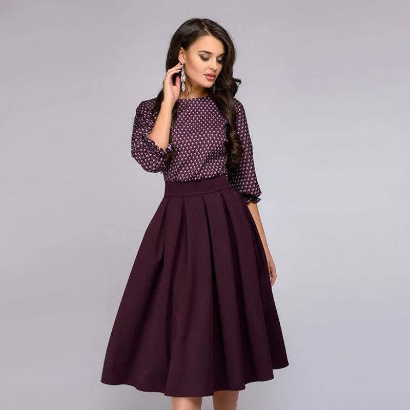 Trendy Women dress Sexy round neck Polka Dot three quarters sleeve casual Vintage Party Polyester Dresses one pieces
Trendy Women dress Sexy round neck Polka Dot three quarters sleeve casual Vintage Party Polyester Dresses one pieces