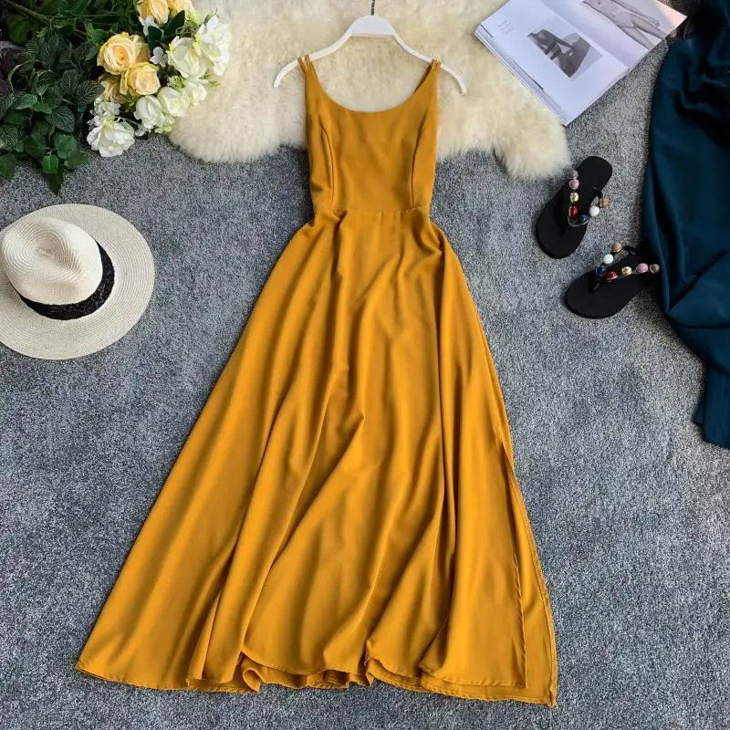 2019 new fashion women's dresses Seaside holiday sexy backless tie solid color goddess elegant Split dress
2019 new fashion women's dresses Seaside holiday sexy backless tie solid color goddess elegant Split dress