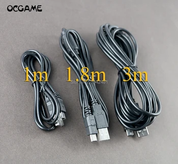 

OCGAME 12pcs/lot 1m 1.8m 3m USB Power Charger Charging Cable Cord For Playstation 3 For PS3 Controller Accessories Black