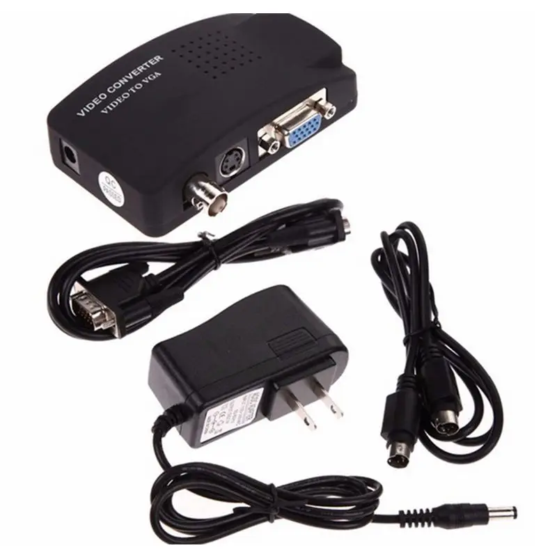 CCTV Camera BNC S-Video VGA to VGA Converter Box PC to TV VGA Input to VGA Output Laptop Computer Monitor Converter Adapter fo
CCTV Camera BNC S-Video VGA to VGA Converter Box PC to TV VGA Input to VGA Output Laptop Computer Monitor Converter Adapter fo