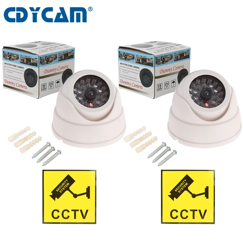 CDYCAM 2PCS(1 bag)Fake Dummy Camera Dome Waterproof Outdoor Indoor Security CCTV Surveillance Camera Flashing Red LED
CDYCAM 2PCS(1 bag)Fake Dummy Camera Dome Waterproof Outdoor Indoor Security CCTV Surveillance Camera Flashing Red LED