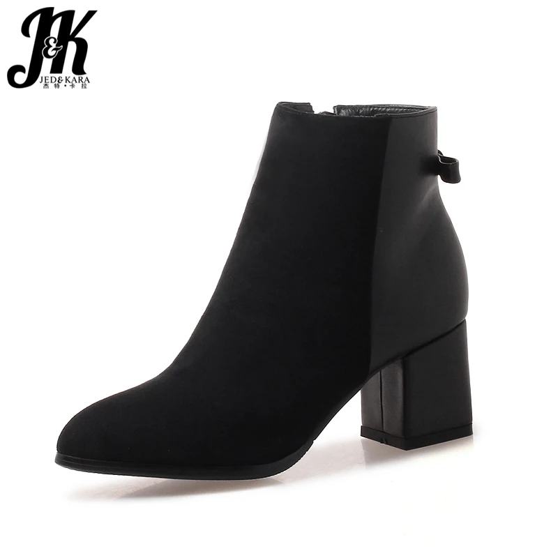 JK Thick High Heels Ankle Women Boots Round Toe Zip Footwear Pu Female Boot Flock Shoes Women 2019 New Plus Size 33-43 Shoes
JK Thick High Heels Ankle Women Boots Round Toe Zip Footwear Pu Female Boot Flock Shoes Women 2019 New Plus Size 33-43 Shoes