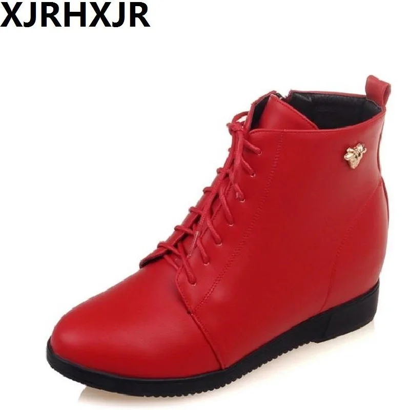 XJRHXJR New Flat Platform Ankle Boots Women's Shoes Fashion Lace Up Round Toe Comfort Shoes Ladies Short Boots Red Black White
XJRHXJR New Flat Platform Ankle Boots Women's Shoes Fashion Lace Up Round Toe Comfort Shoes Ladies Short Boots Red Black White