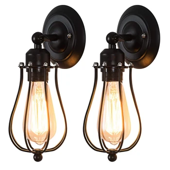 Industrial Wire Cage Wall Sconce 1-Light Iron Lampshade, Mini Adjustable Vintage Wall Lamp, Black Loft Style Light Fixture
Industrial Wire Cage Wall Sconce 1-Light Iron Lampshade, Mini Adjustable Vintage Wall Lamp, Black Loft Style Light Fixture