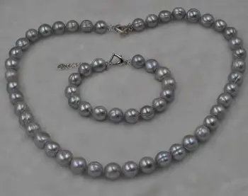 11mm gray freshwater pearl sets necklace 45cm and 18cm Bracelet free shipping
11mm gray freshwater pearl sets necklace 45cm and 18cm Bracelet free shipping