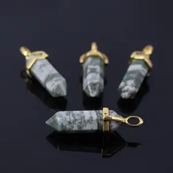 Godl Plated Green line Stone Hexagon Point Pendant,raw Stone double point Stick Reiki Chakra copper Pendants,10pcs/lot
Godl Plated Green line Stone Hexagon Point Pendant,raw Stone double point Stick Reiki Chakra copper Pendants,10pcs/lot