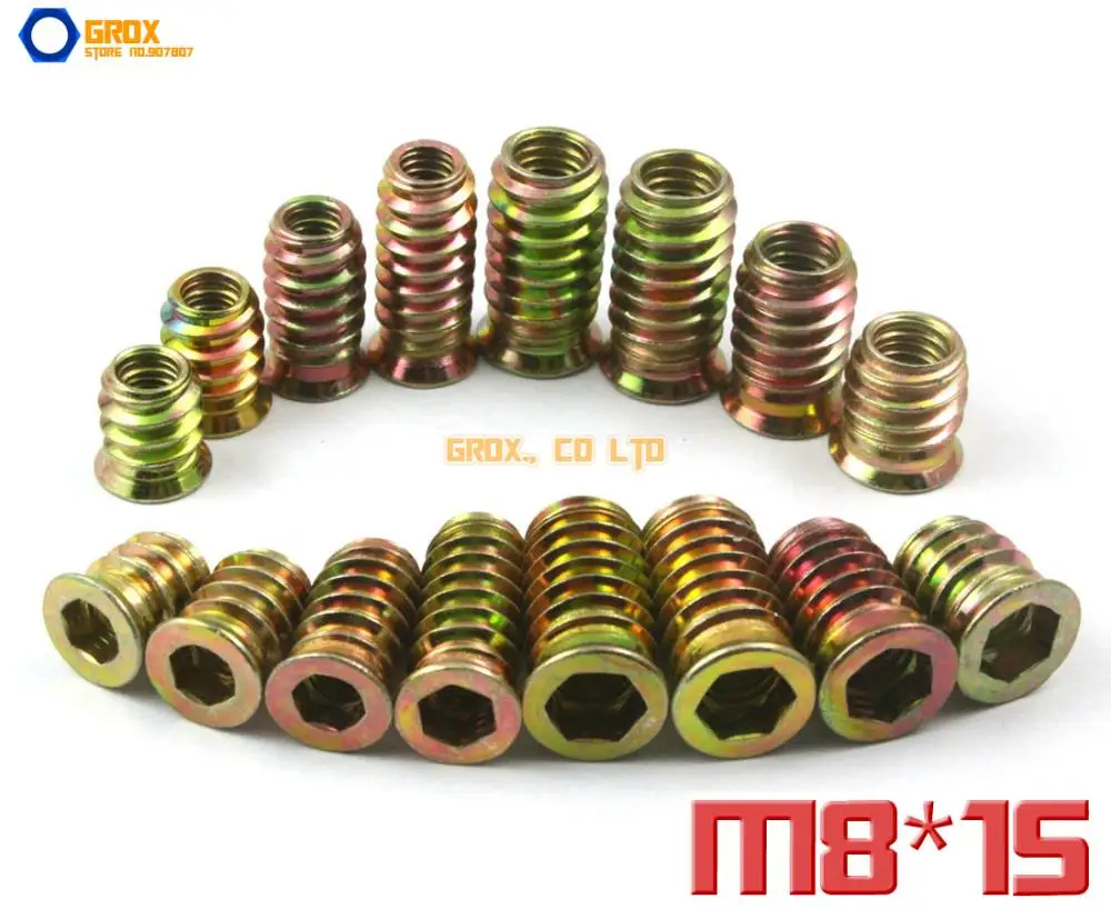 40 Pieces M8 x 15mm Furniture Nut Wood Insert Nut Dowel Screw Fixing for Furniture Leg
40 Pieces M8 x 15mm Furniture Nut Wood Insert Nut Dowel Screw Fixing for Furniture Leg