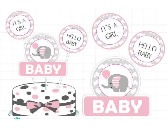 Girl Pink Elephant Baby Shower Girl Birthday Party Decorations
