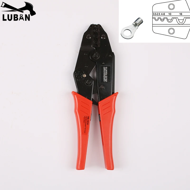 

LUBAN HS-1016 wire stripper EUROP STYLE RATCHET crimping tool crimping plier 0.5-16mm2 multi tool tools hands pliers