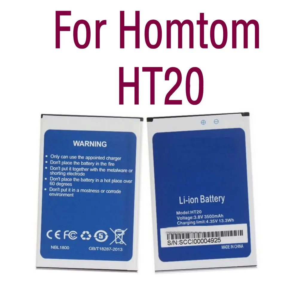 For HOMTOM HT20 Pro Smart Phone 3500mAh Backup Batteries Large Capacity Li-ion High quality Replacement Battery Authentic
For HOMTOM HT20 Pro Smart Phone 3500mAh Backup Batteries Large Capacity Li-ion High quality Replacement Battery Authentic