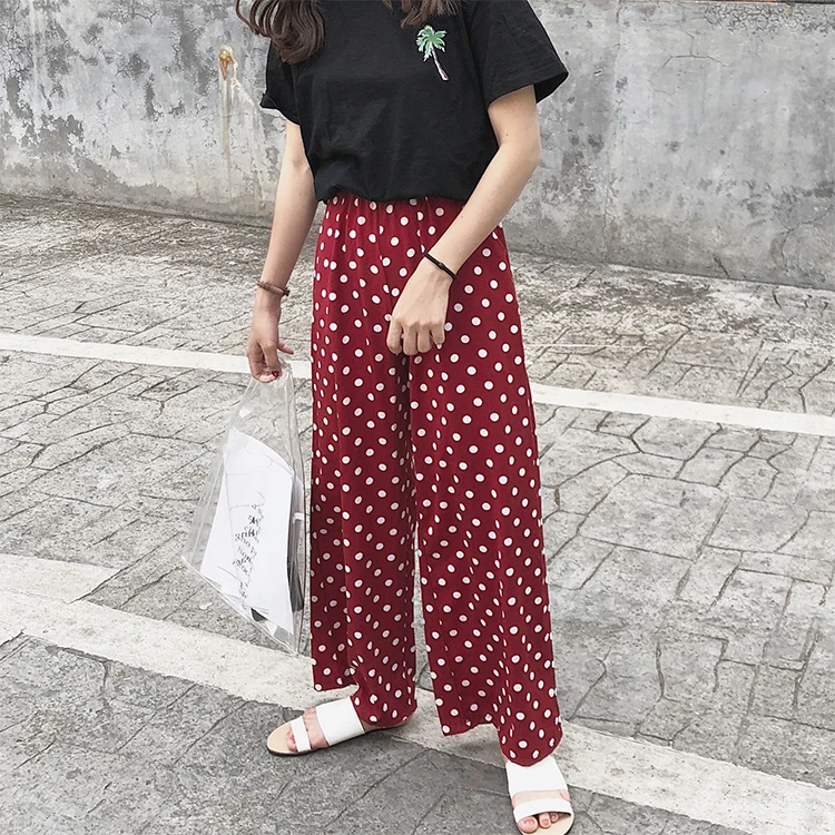 Summer Pants Women 2019 Vintage Polka Dot Casual Loose Pants High Waist Trousers Red Yellow Black White pantalon femme B147
Summer Pants Women 2019 Vintage Polka Dot Casual Loose Pants High Waist Trousers Red Yellow Black White pantalon femme B147