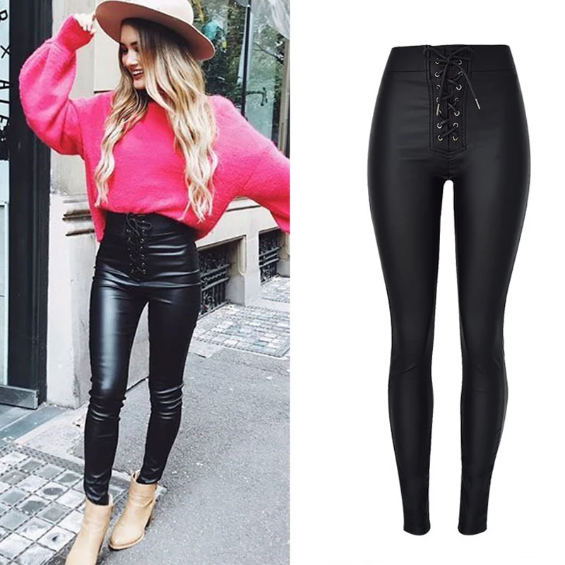 High-waist Bandage Elastic Jeans Woman 2019 Punk Style Elastic Waist PU Leather Jeans for Women Long Trousers
High-waist Bandage Elastic Jeans Woman 2019 Punk Style Elastic Waist PU Leather Jeans for Women Long Trousers