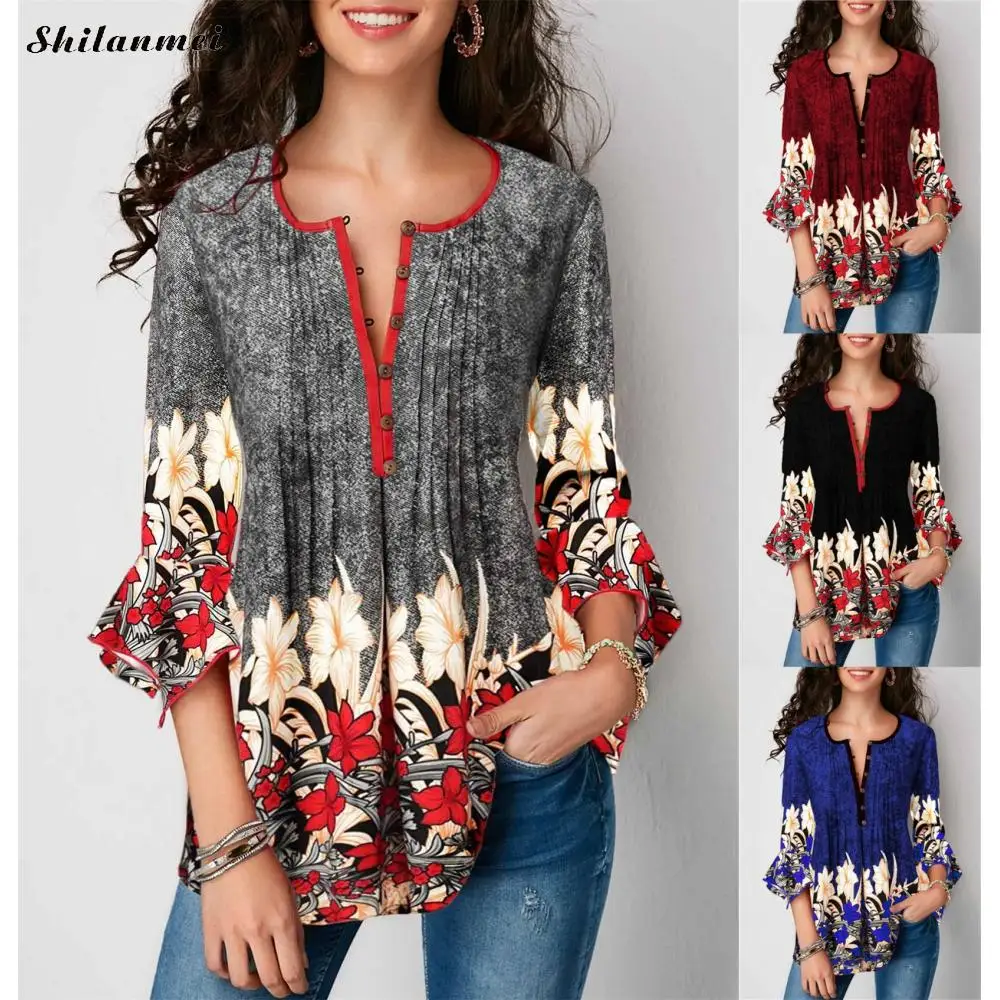 2019 Fashion Half Flare Sleeve Floral Printed T-Shirts Chiffon Plus Size 4XL 5XL Woman Summer Casual Streetwear Oversize Tops
2019 Fashion Half Flare Sleeve Floral Printed T-Shirts Chiffon Plus Size 4XL 5XL Woman Summer Casual Streetwear Oversize Tops