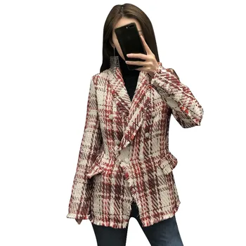 Dicloud 2019 Red Plaid Suit Women Fashion Lapel Long Sleeve Blazers Ladies Elegant Office Woman's Tops Autumn Winter Suits 
Dicloud 2019 Red Plaid Suit Women Fashion Lapel Long Sleeve Blazers Ladies Elegant Office Woman's Tops Autumn Winter Suits