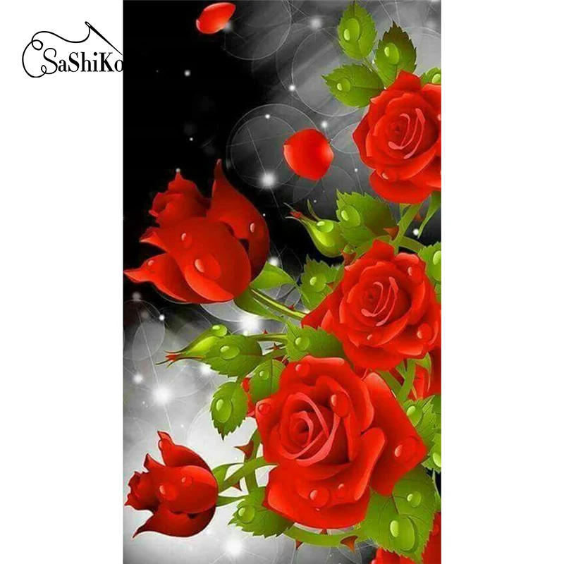 DIY 5D Diamond Painting Full Drill Round Red Flowers Diamond Embroidery Patterns Home Decoration Painting
DIY 5D Diamond Painting Full Drill Round Red Flowers Diamond Embroidery Patterns Home Decoration Painting